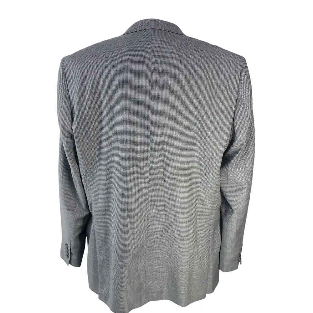 Calvin Klein Mens Size 48L Sport Coat Blazer Jacket Micro Check Gray